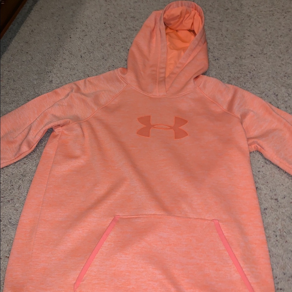 orange under armour sweatshirt